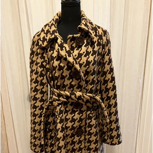 Michael Kors Wool blend houndstooth coat - Picture 2 of 14
